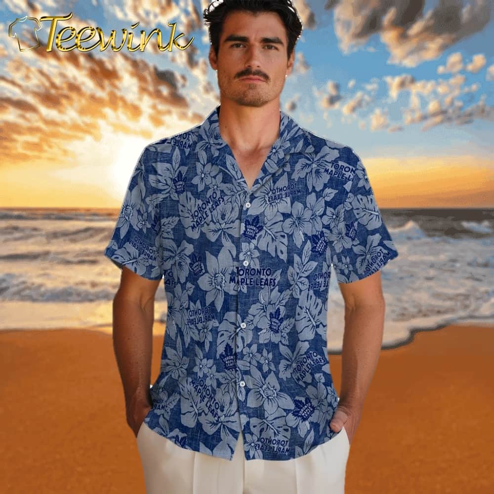 Toronto Maple Leafs Hawaiian Shirt – Hibiscus Oasis image 2 Toronto Maple Leafs Hawaiian Shirt – Hibiscus Oasis image 2