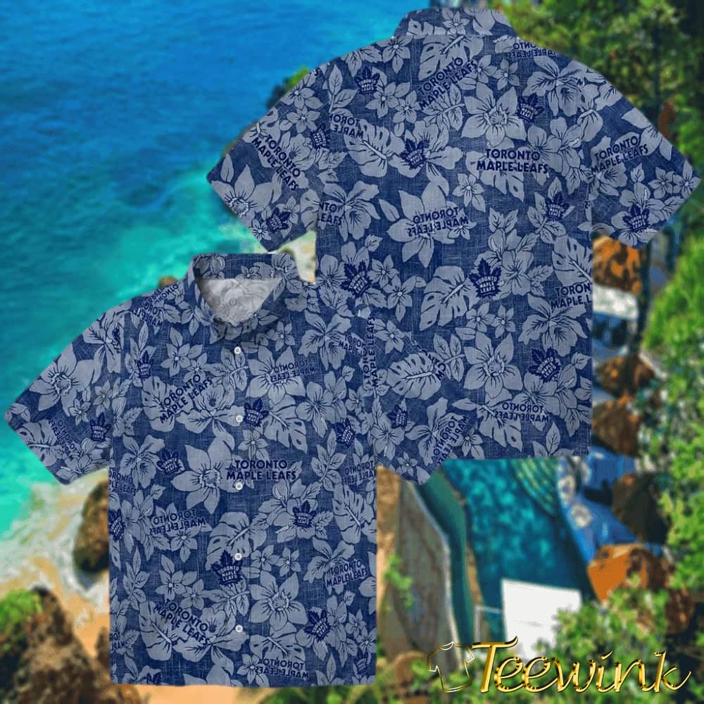 Toronto Maple Leafs Hawaiian Shirt – Hibiscus Oasis image 3 Toronto Maple Leafs Hawaiian Shirt – Hibiscus Oasis image 3