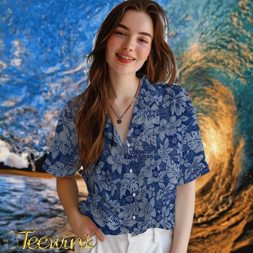 Toronto Maple Leafs Hawaiian Shirt – Hibiscus Oasis image 4 Toronto Maple Leafs Hawaiian Shirt – Hibiscus Oasis image 4