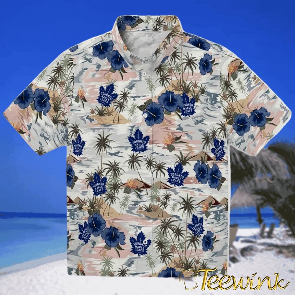 Toronto Maple Leafs Hawaiian Shirt – Hibiscus Seaside