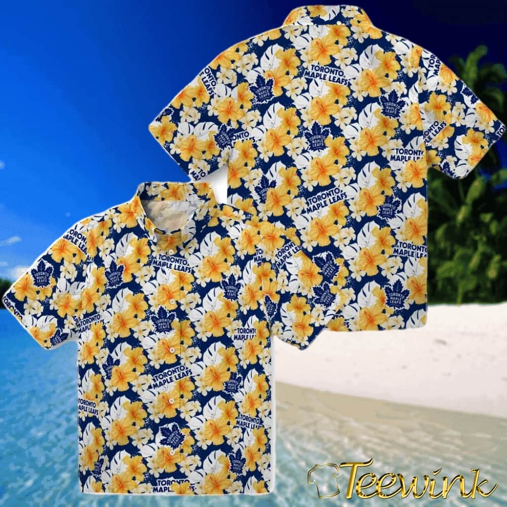 Toronto Maple Leafs Hawaiian Shirt – Hibiscus Tropics image 3 Toronto Maple Leafs Hawaiian Shirt – Hibiscus Tropics image 3