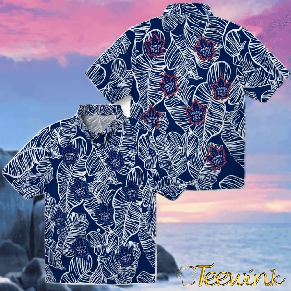 Toronto Maple Leafs Hawaiian Shirt – Leaf Outline image 3 Toronto Maple Leafs Hawaiian Shirt – Leaf Outline image 3