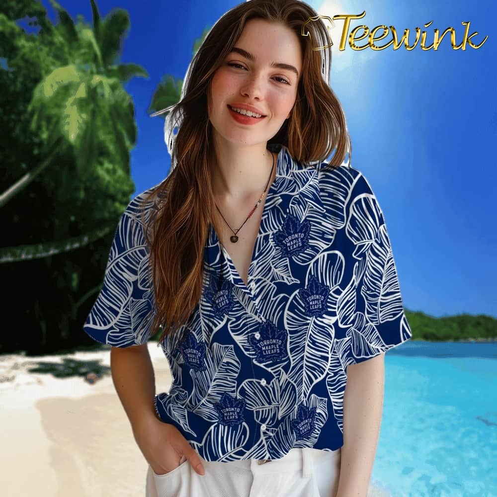 Toronto Maple Leafs Hawaiian Shirt – Leaf Outline image 4 Toronto Maple Leafs Hawaiian Shirt – Leaf Outline image 4