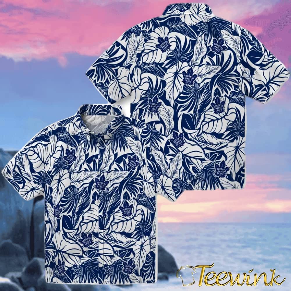 Toronto Maple Leafs Hawaiian Shirt – Monstera Layer image 3 Toronto Maple Leafs Hawaiian Shirt – Monstera Layer image 3