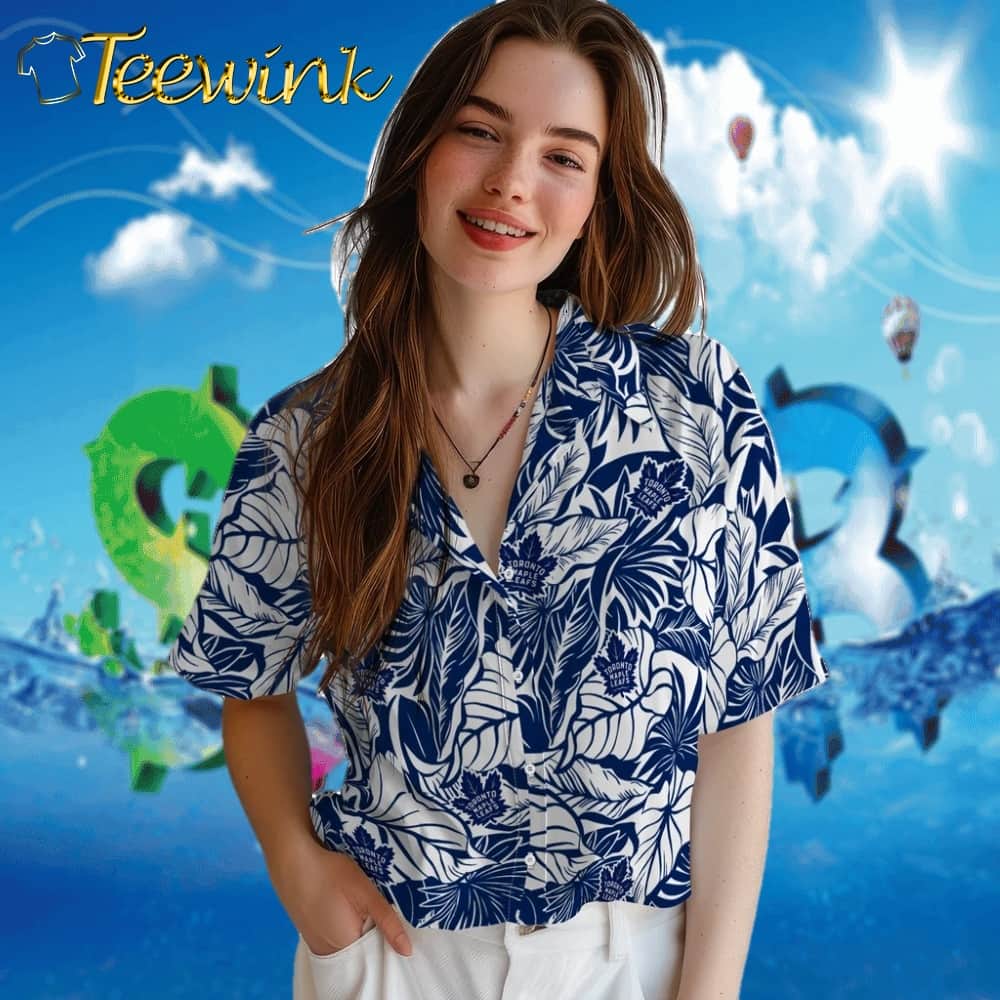 Toronto Maple Leafs Hawaiian Shirt – Monstera Layer image 4 Toronto Maple Leafs Hawaiian Shirt – Monstera Layer image 4