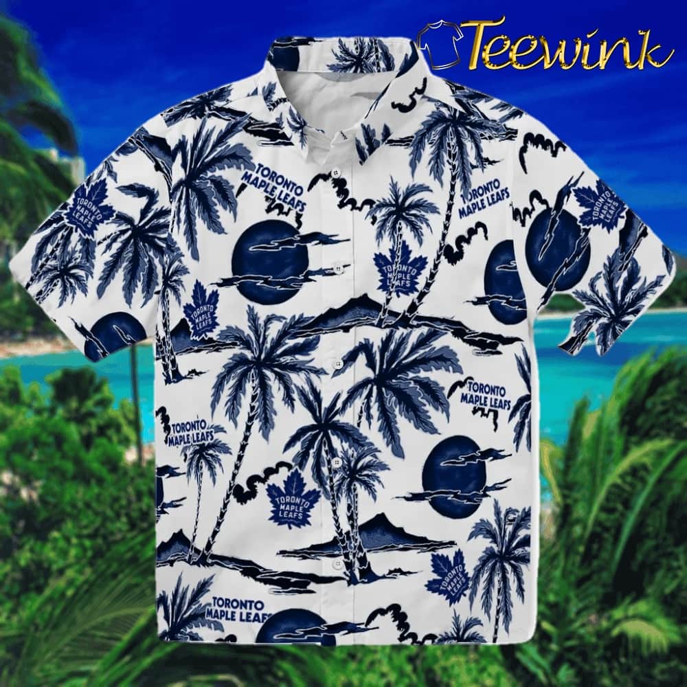 Toronto Maple Leafs Hawaiian Shirt – Palm Sunset
