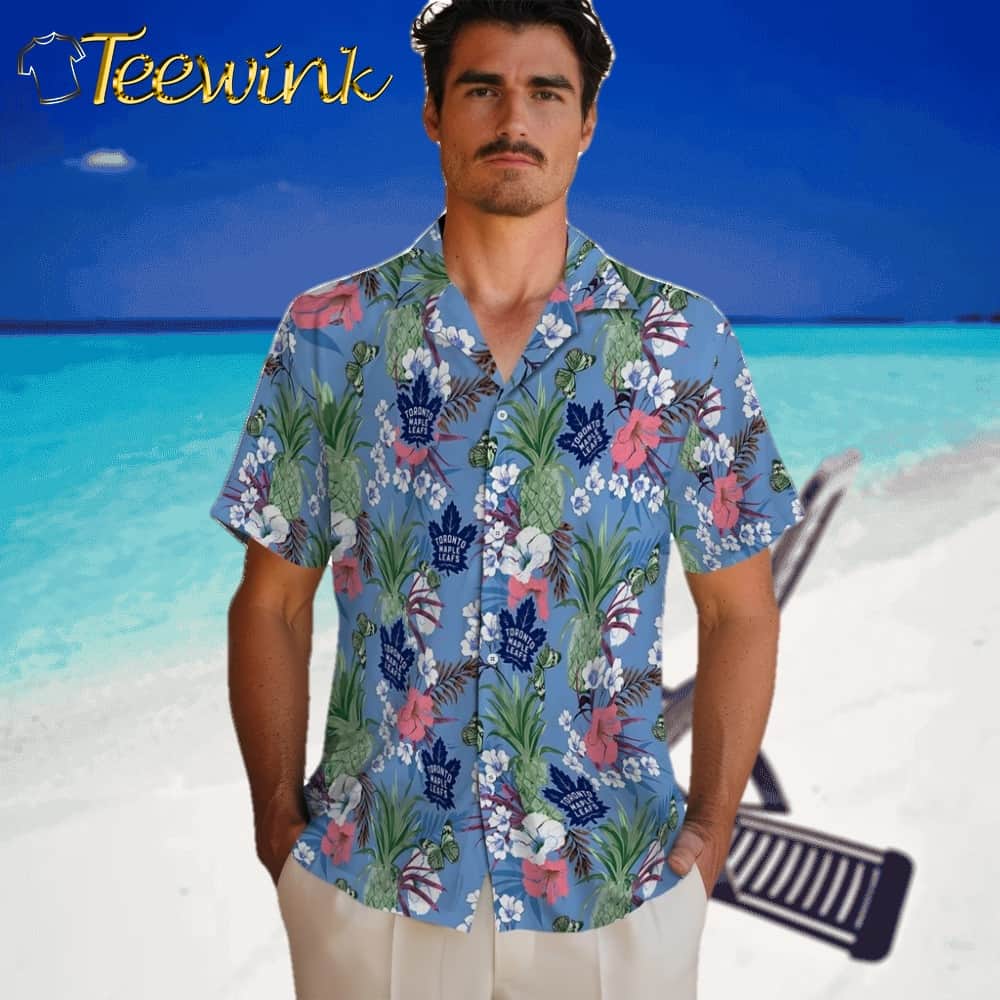 Toronto Maple Leafs Hawaiian Shirt – Pineapple Bouquet image 2 Toronto Maple Leafs Hawaiian Shirt – Pineapple Bouquet image 2