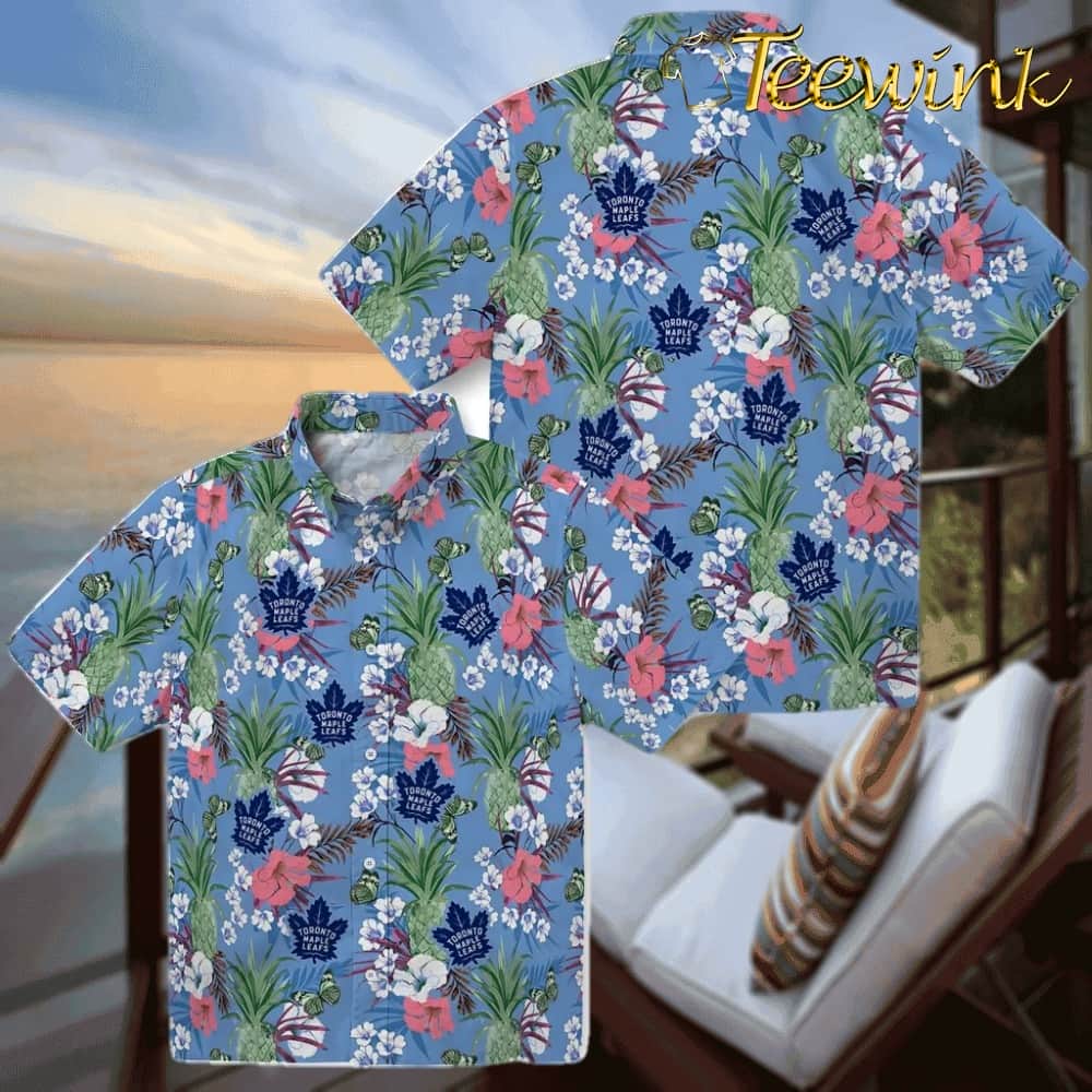 Toronto Maple Leafs Hawaiian Shirt – Pineapple Bouquet image 3 Toronto Maple Leafs Hawaiian Shirt – Pineapple Bouquet image 3