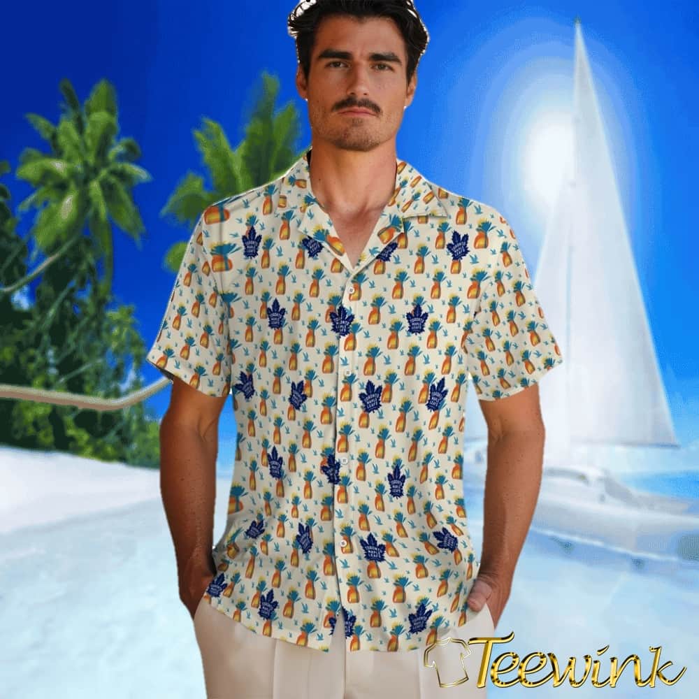 Toronto Maple Leafs Hawaiian Shirt – Pineapple Delight image 2 Toronto Maple Leafs Hawaiian Shirt – Pineapple Delight image 2