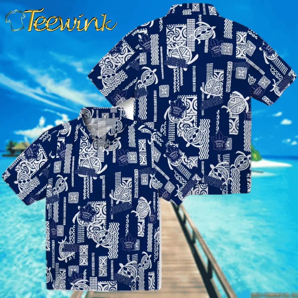 Toronto Maple Leafs Hawaiian Shirt – Turtle Lines image 3 Toronto Maple Leafs Hawaiian Shirt – Turtle Lines image 3
