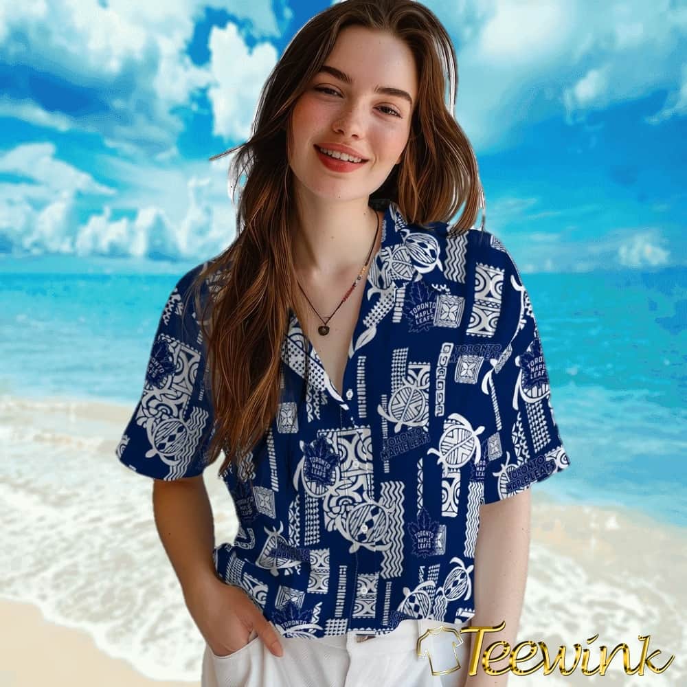Toronto Maple Leafs Hawaiian Shirt – Turtle Lines image 4 Toronto Maple Leafs Hawaiian Shirt – Turtle Lines image 4