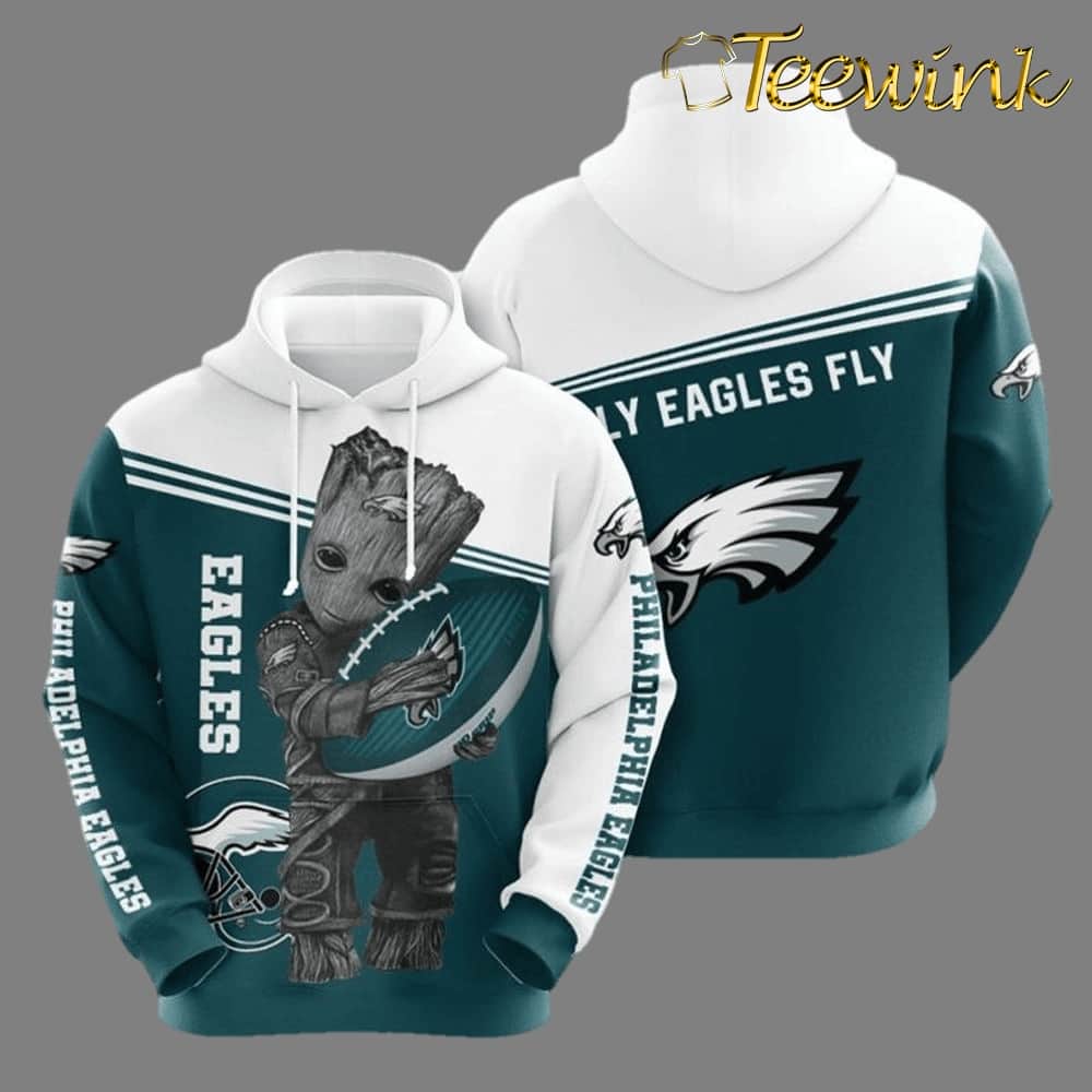 Baby Groot Philadelphia Eagles 3d Hoodie All Over Print