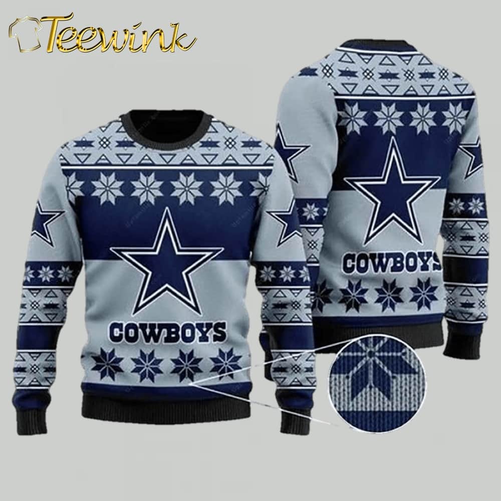 Cowboys Snowflakes Ugly Christmas Sweater