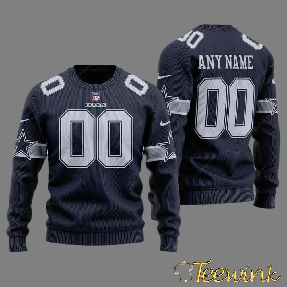 Custom Name Dallas Cowboys Spilled Paint Ugly Sweater Custom Name Dallas Cowboys Spilled Paint Ugly Sweater