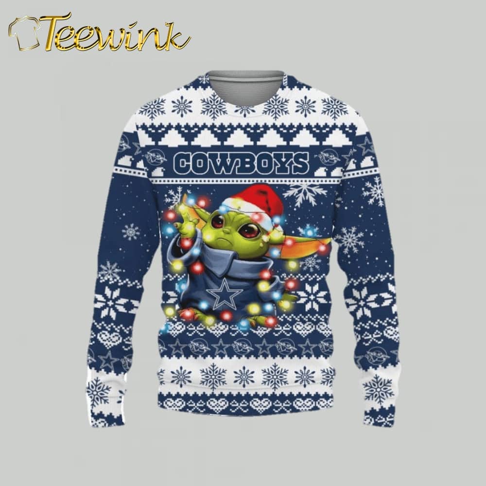 Dallas Cowboys Baby Yoda Ugly Christmas Sweater Dallas Cowboys Baby Yoda Ugly Christmas Sweater