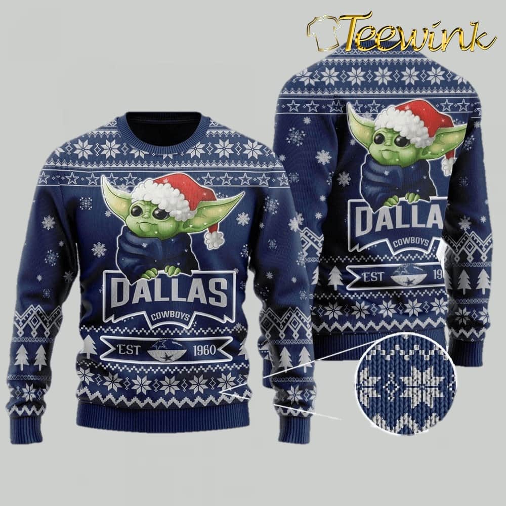 Dallas Cowboys Christmas Santa Claus Chimney Ugly Christmas Sweater Dallas Cowboys Christmas Santa Claus Chimney Ugly Christmas Sweater