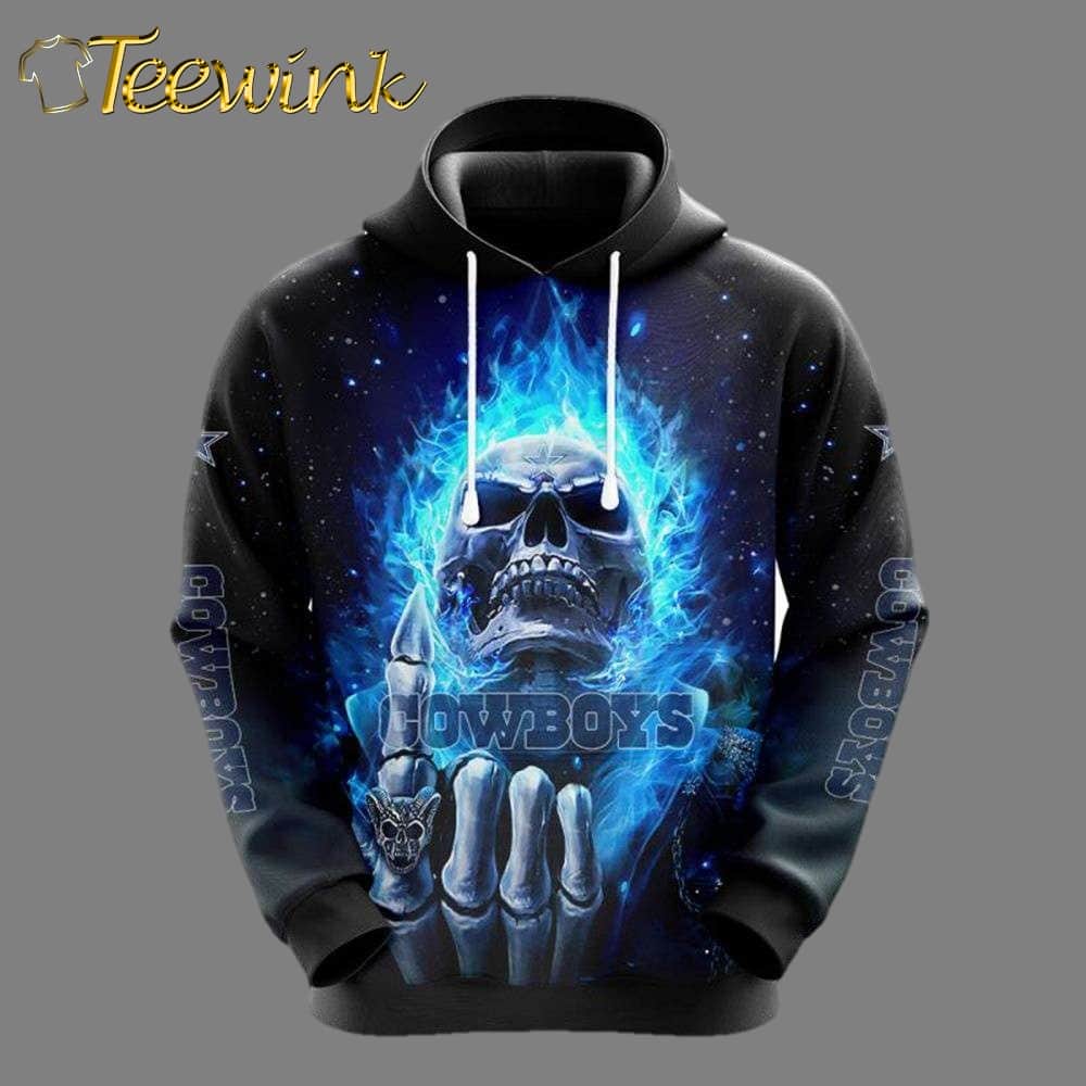 Dallas Cowboys 3D Hoodie Death Skull Dallas Cowboys 3D Hoodie Death Skull
