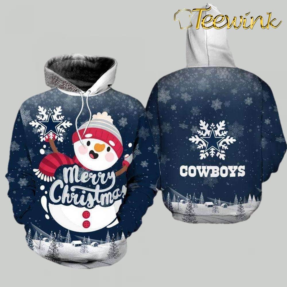 Dallas Cowboys Christmas Snowman NFL Hoodie Gifts for Fans