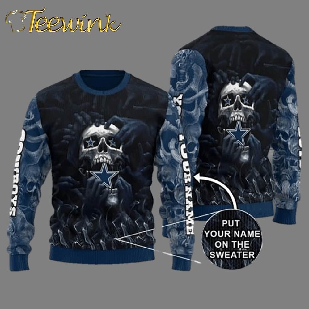 Dallas Cowboys Dead Skull Personalized Ugly Sweater
