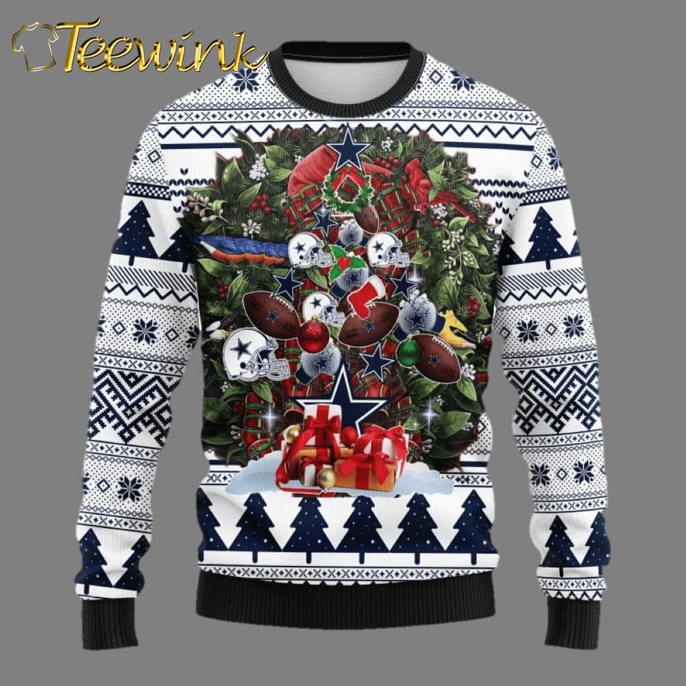 Dallas Cowboys Football Pine Tree Ugly Christmas Sweater
