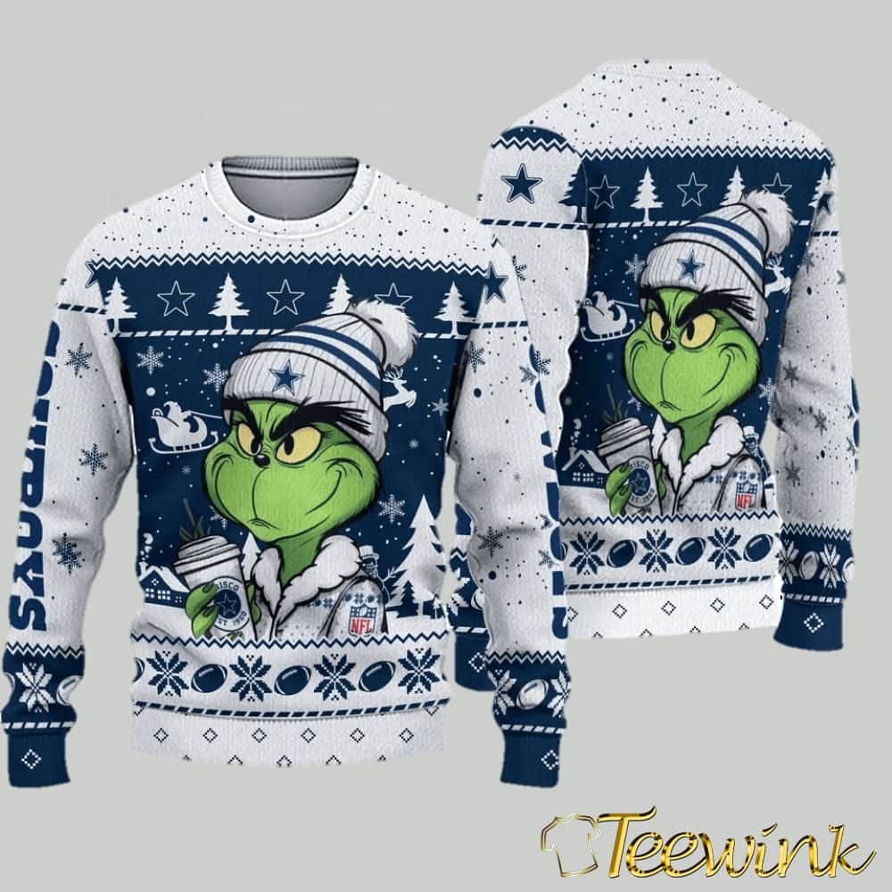 Dallas Cowboys Funny Character Stolen Xmas Grinch Christmas Ugly Sweater