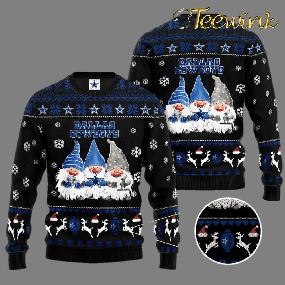 Dallas Cowboys Gnome de Noel Ugly Christmas Sweater