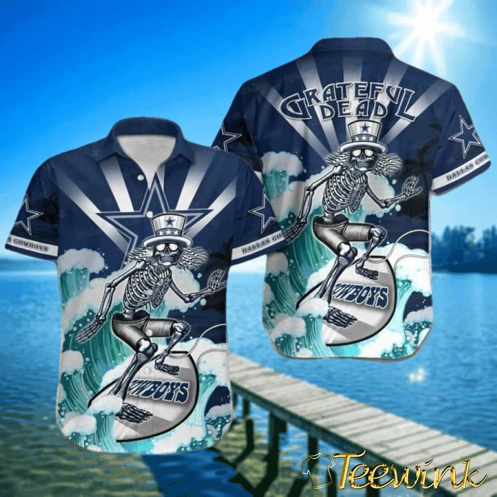 Dallas Cowboys Grateful Dead Surf Hawaiian Shirt image 2 Dallas Cowboys Grateful Dead Surf Hawaiian Shirt image 2