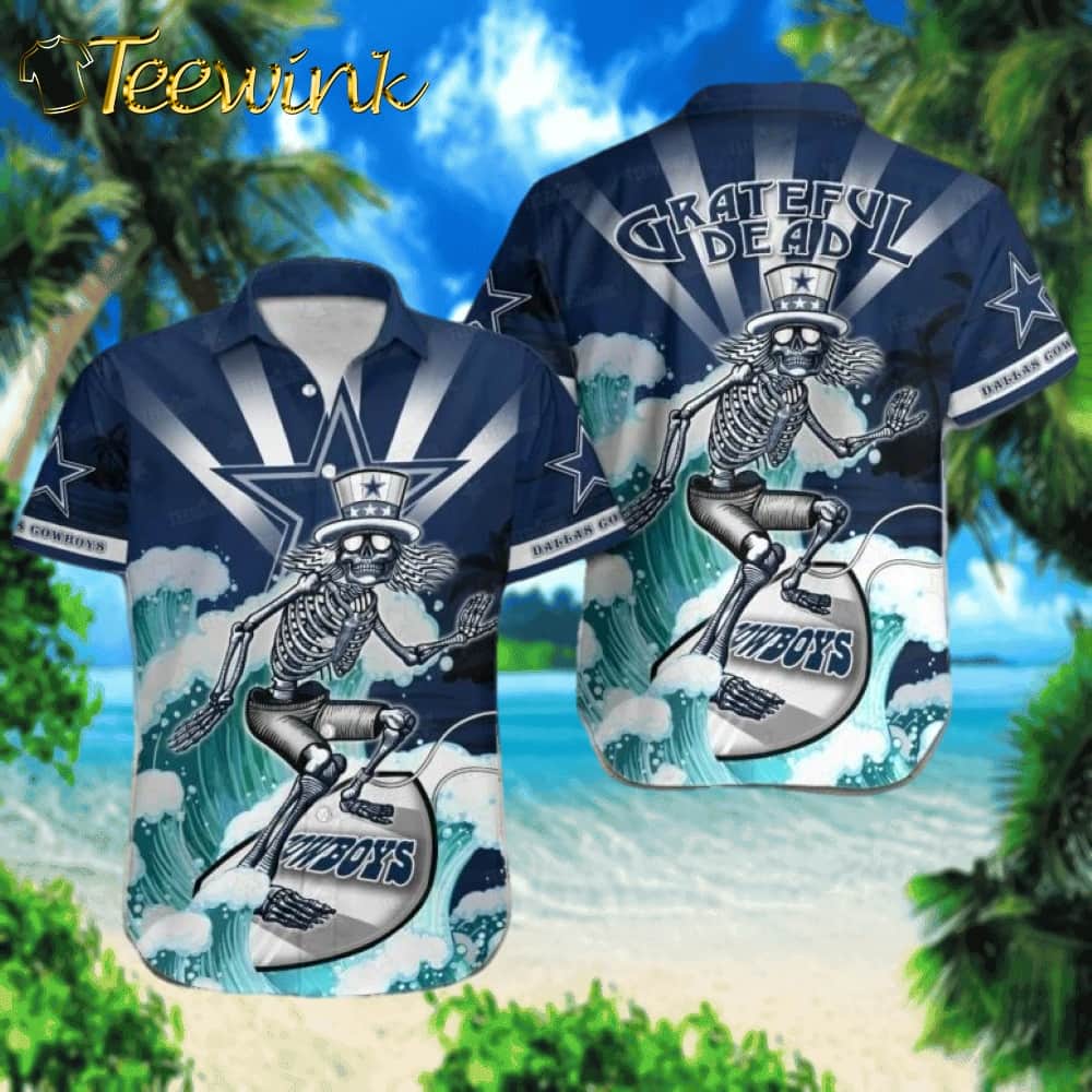 Dallas Cowboys Grateful Dead Surf Hawaiian Shirt image 3 Dallas Cowboys Grateful Dead Surf Hawaiian Shirt image 3
