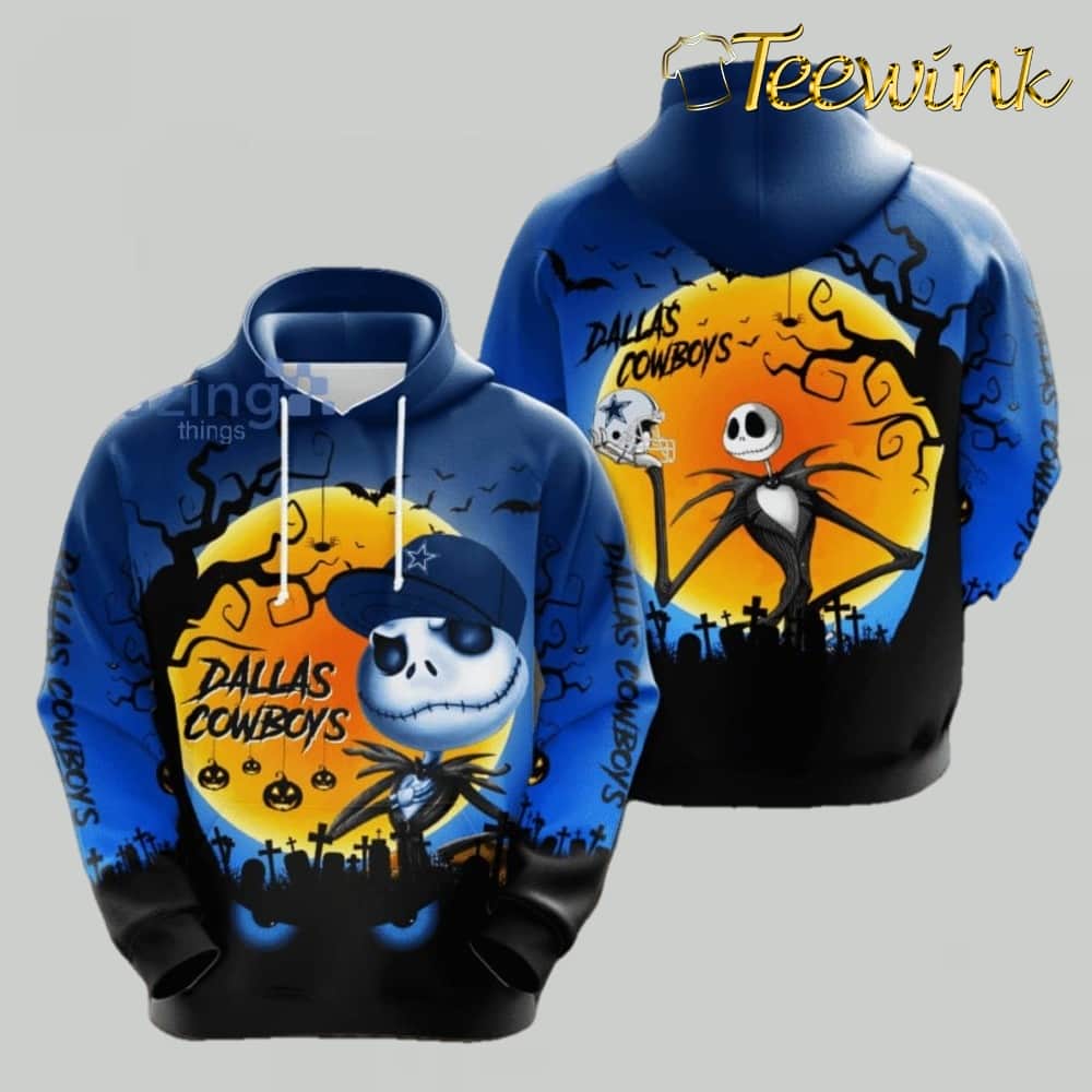 Dallas Cowboys Jack Skellington Nightmare Before Christmas NFL Hoodie Gifts for Fans