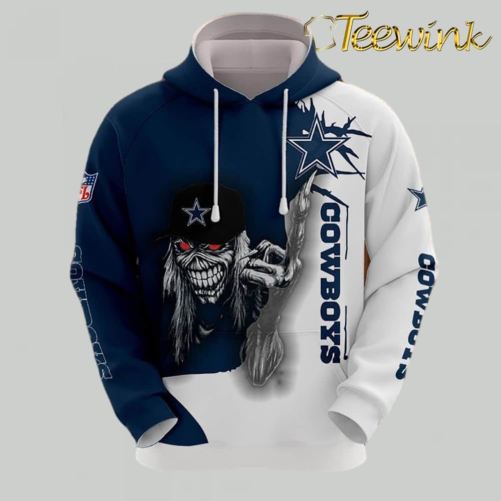 Dallas Cowboys Nfl Skull 3D Hoodie Dallas Cowboys Gifts For Him
