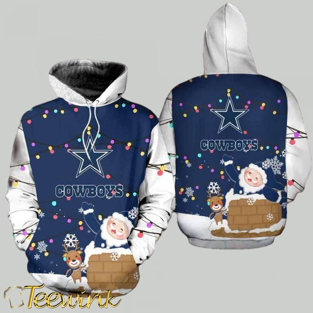 Dallas Cowboys Santa Chimney Christmas NFL Hoodie Gifts for Fans