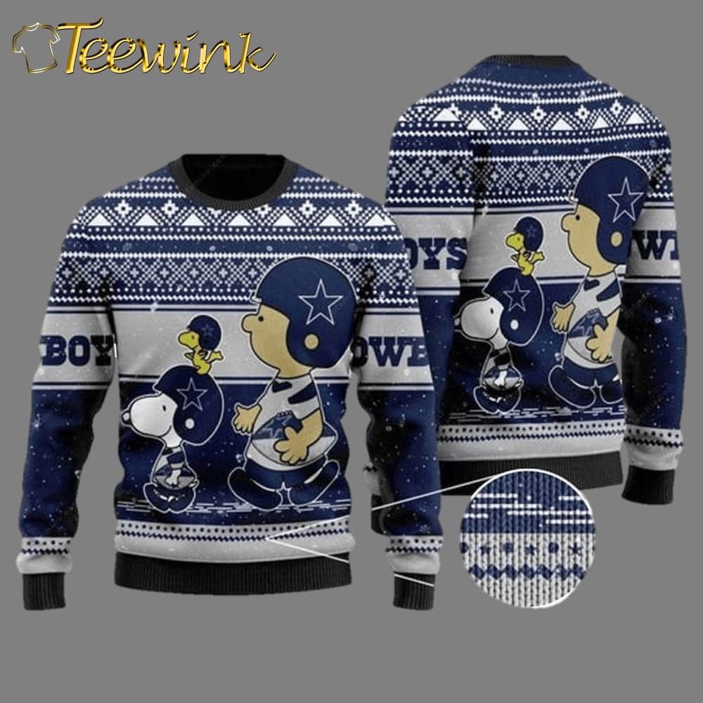 Dallas Cowboys Snoopy Play Football Ugly Christmas Sweater Dallas Cowboys Snoopy Play Football Ugly Christmas Sweater