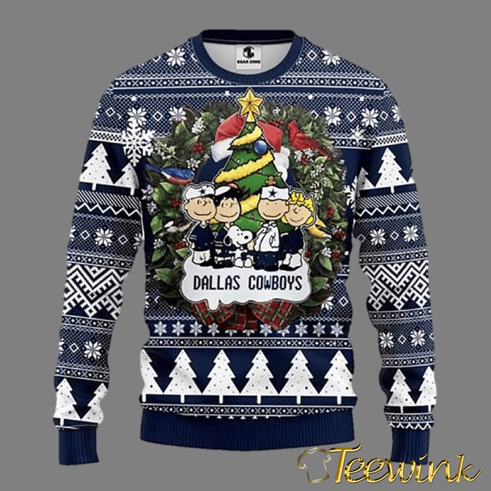 Dallas Cowboys Sugar Skull Flower NFL Ugly Christmas Ugly Sweater