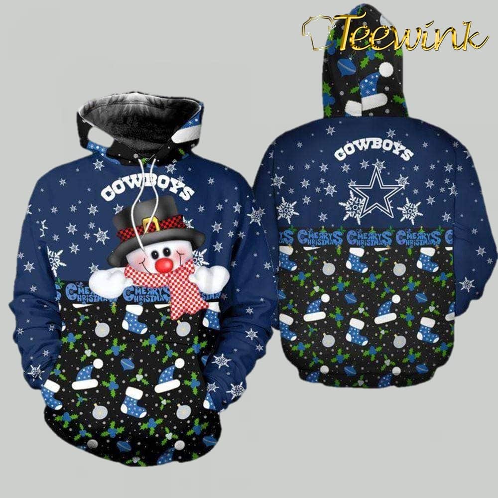 Dallas Cowboys Snowman Christmas NFL Hoodie Gifts for Fans