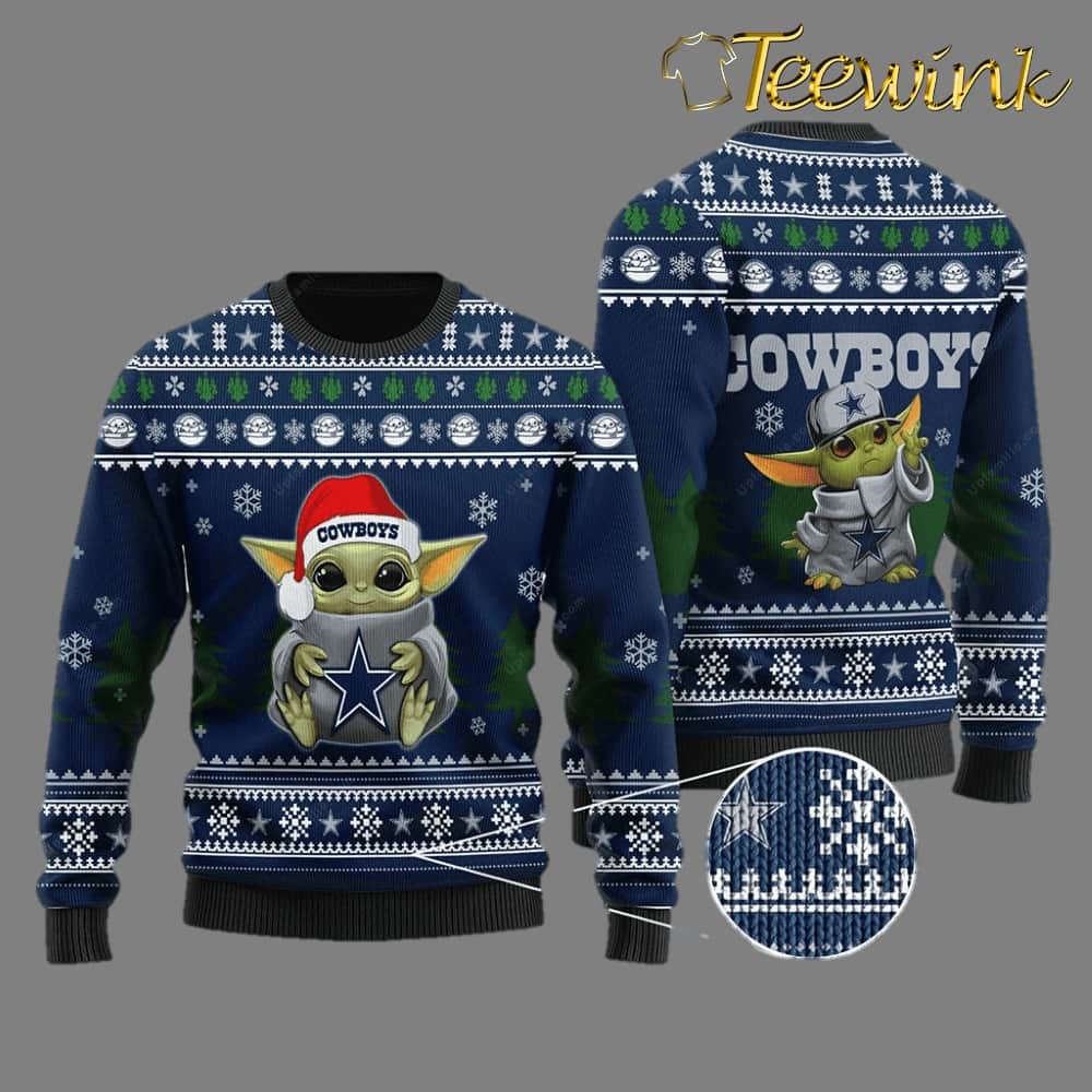 Dallas Cowboys Ugly Sweater – Dallas Cowboys Yoda Baby Love Christmas Sweater