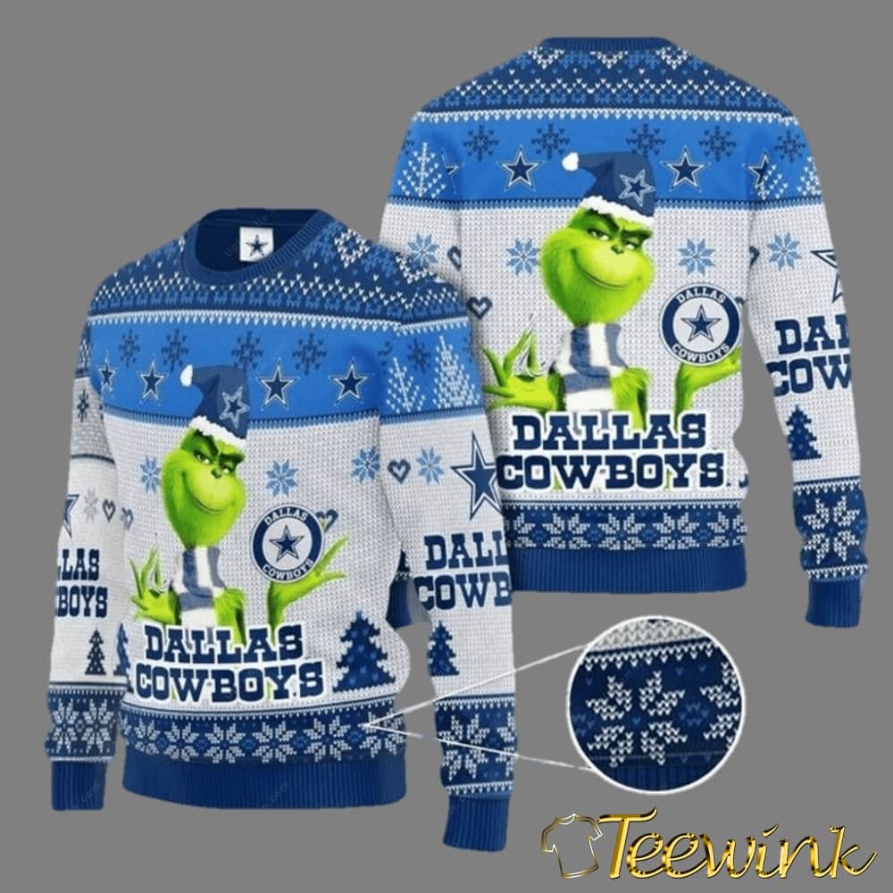 Dallas Cowboys Ugly Sweater – Grinch Dallas Cowboys Ugly Christmas Sweater