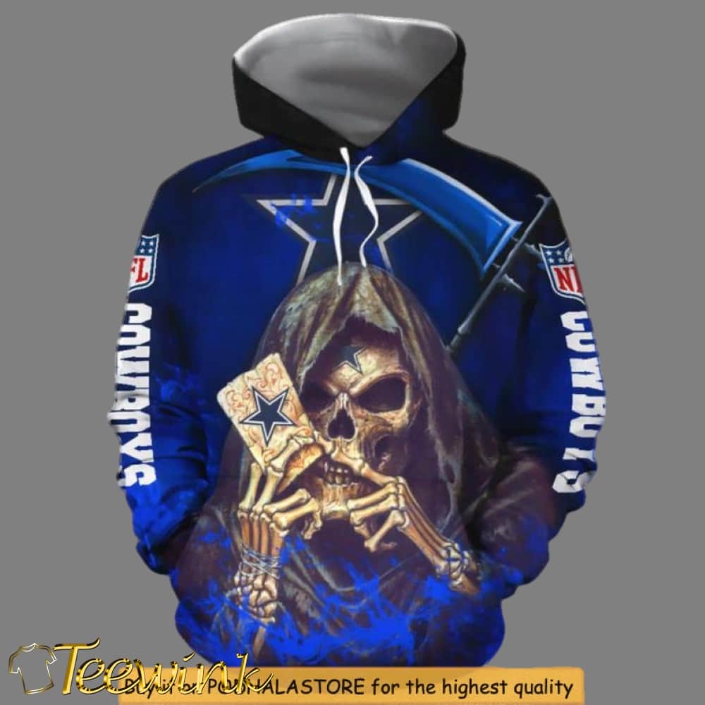 Death Card Graphic Edition Custom Number Dallas Cowboys Hoodie 3D Halloween