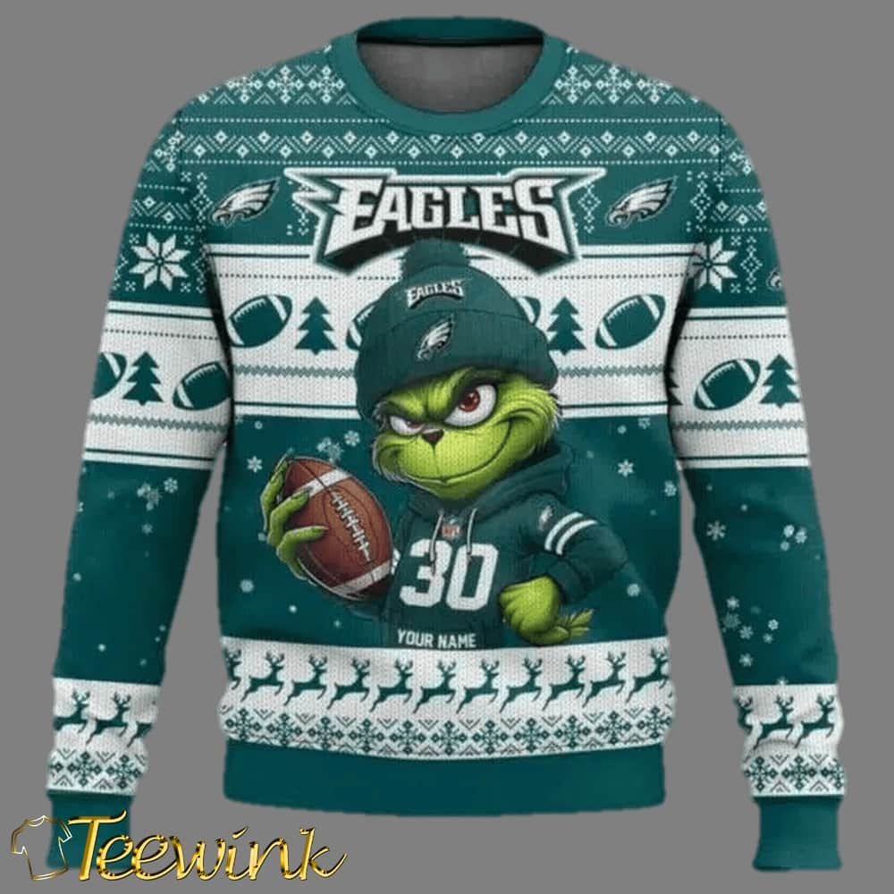 Eagles Grinch Ugly Christmas Sweater