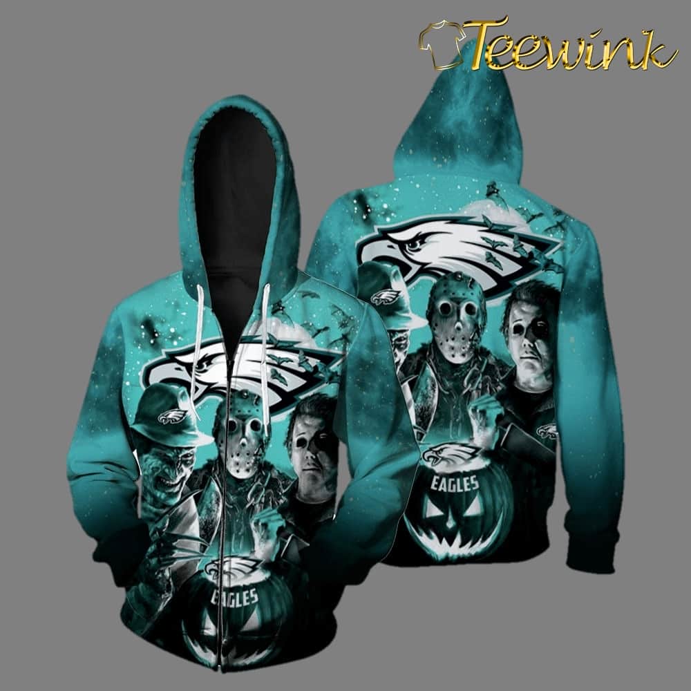 Halloween Philadelphia Eagles 3D Hoodie Halloween Philadelphia Eagles 3D Hoodie
