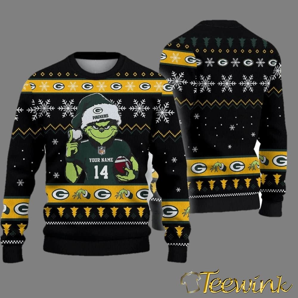 Green Bay Packers Grinch Custom Ugly Christmas Sweater image 2 Green Bay Packers Grinch Custom Ugly Christmas Sweater image 2