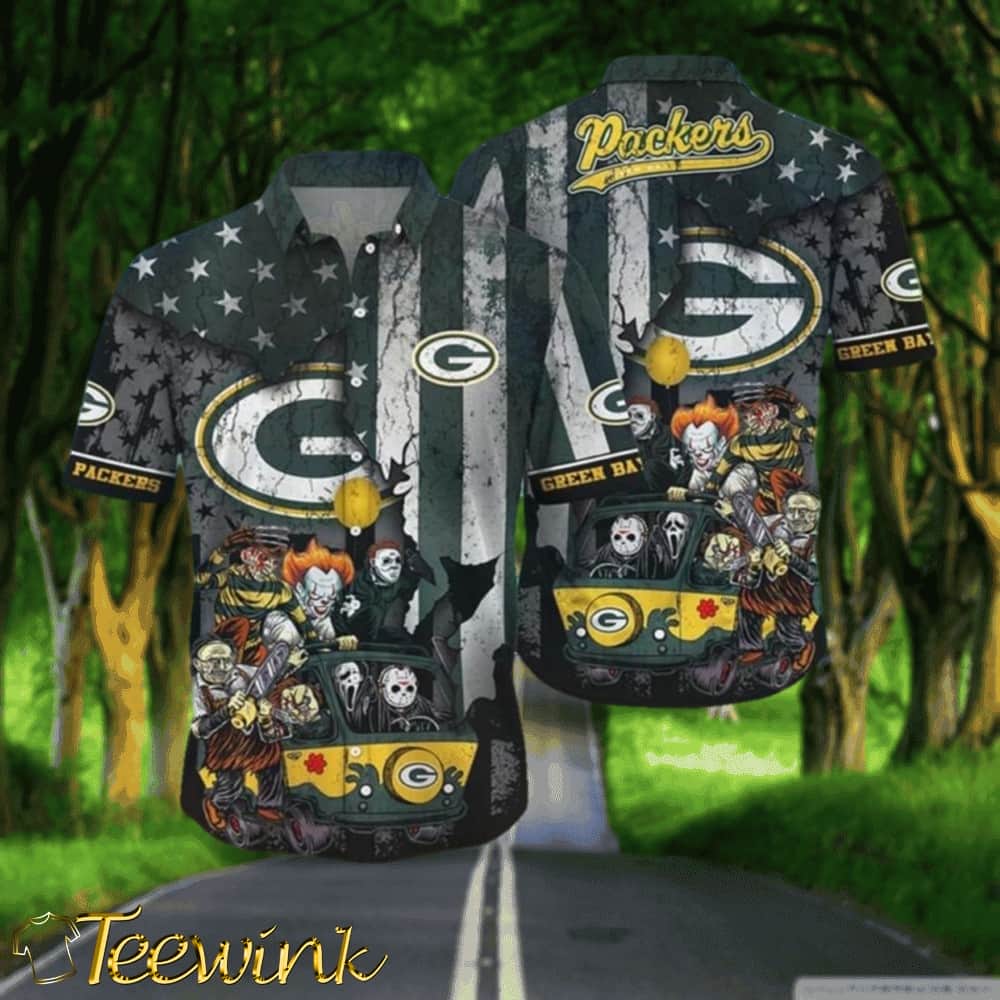 Green Bay Packers Hawaiian Shirt Silence Skull Design Green Bay Packers Hawaiian Shirt Silence Skull Design