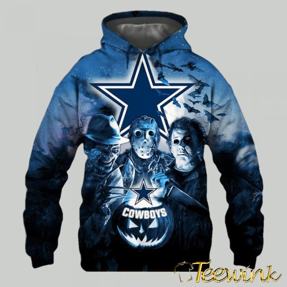 Horror Night Edition Dallas Cowboys Full Print Hoodie 3D Halloween Theme