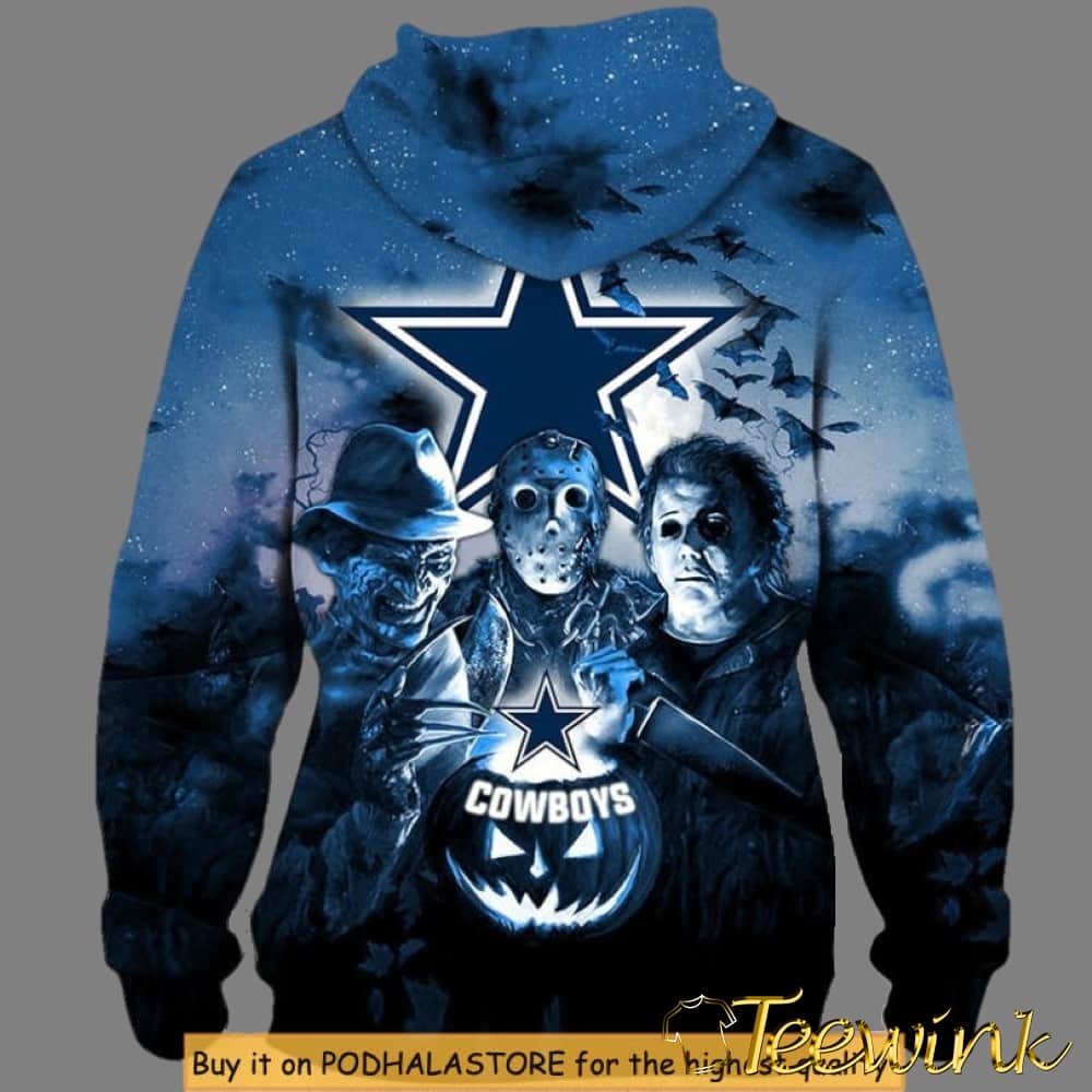 Horror Night Edition Dallas Cowboys Full Print Hoodie 3D Halloween Theme image 2 Horror Night Edition Dallas Cowboys Full Print Hoodie 3D Halloween Theme image 2