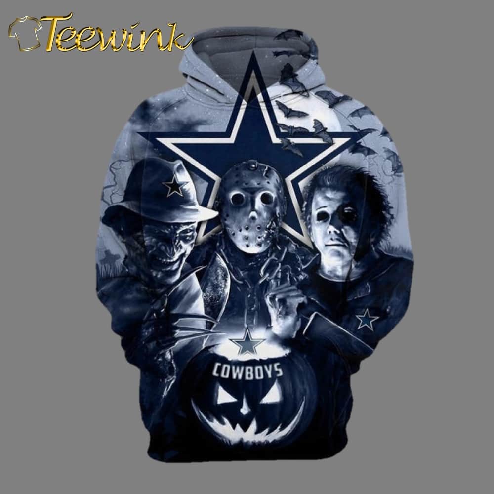 Horror Night Halloween Dallas Cowboys Pullover Hoodie 3D NFL Apparel