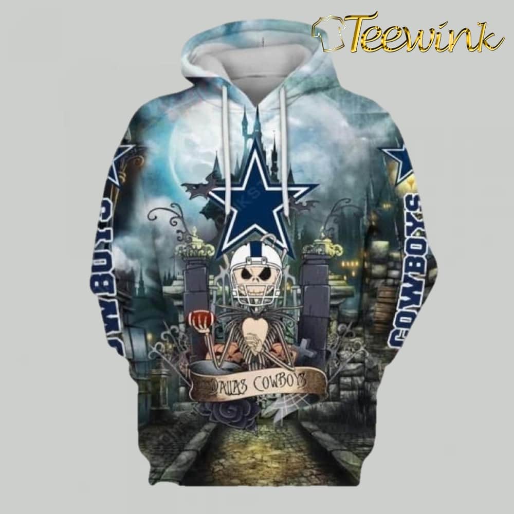 Jack Skellington Halloween Dallas Cowboys Christmas Hoodie 3D NFL Edition