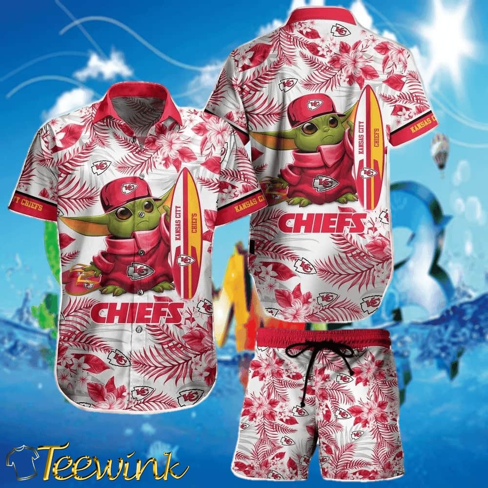 Kansas City Chiefs Cute Skeleton Pattern Hawaii Shirt and Shorts Summer NEW020410
