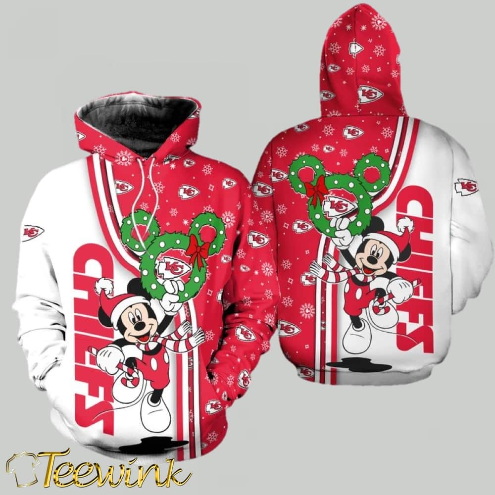 Kansas City Chiefs Christmas Mickey 3D Hoodie