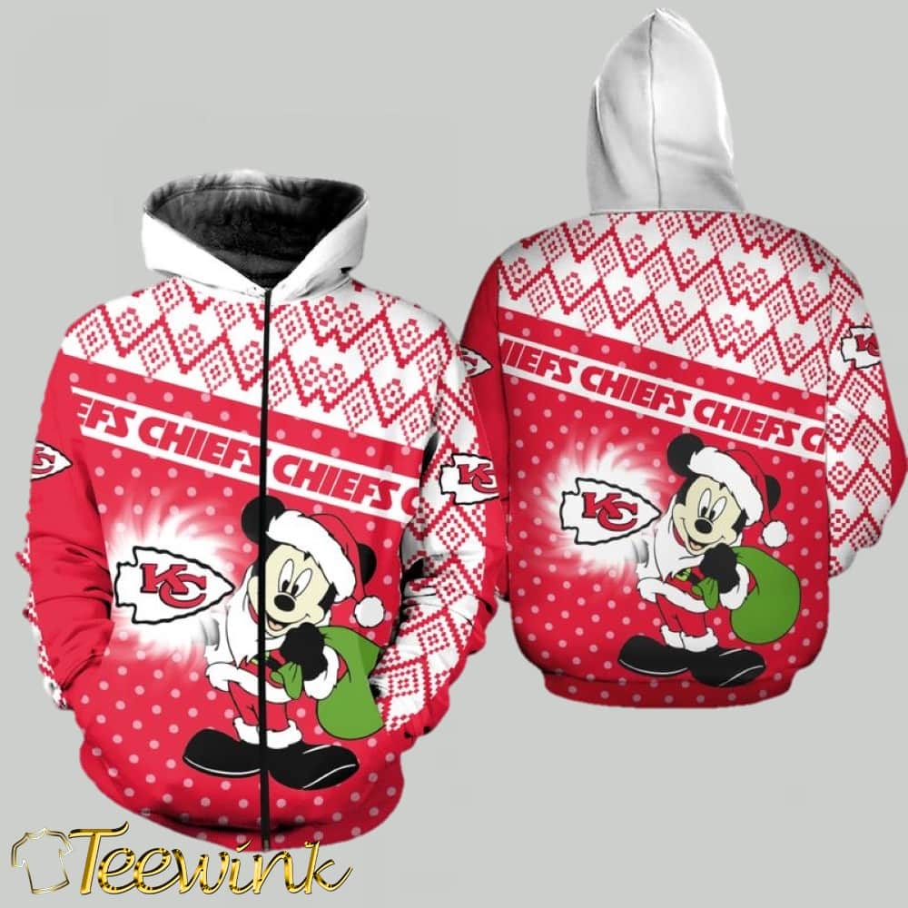 Kansas City Chiefs Christmas Mickey Mouse Limited Edition Unisex 3D Hoodie