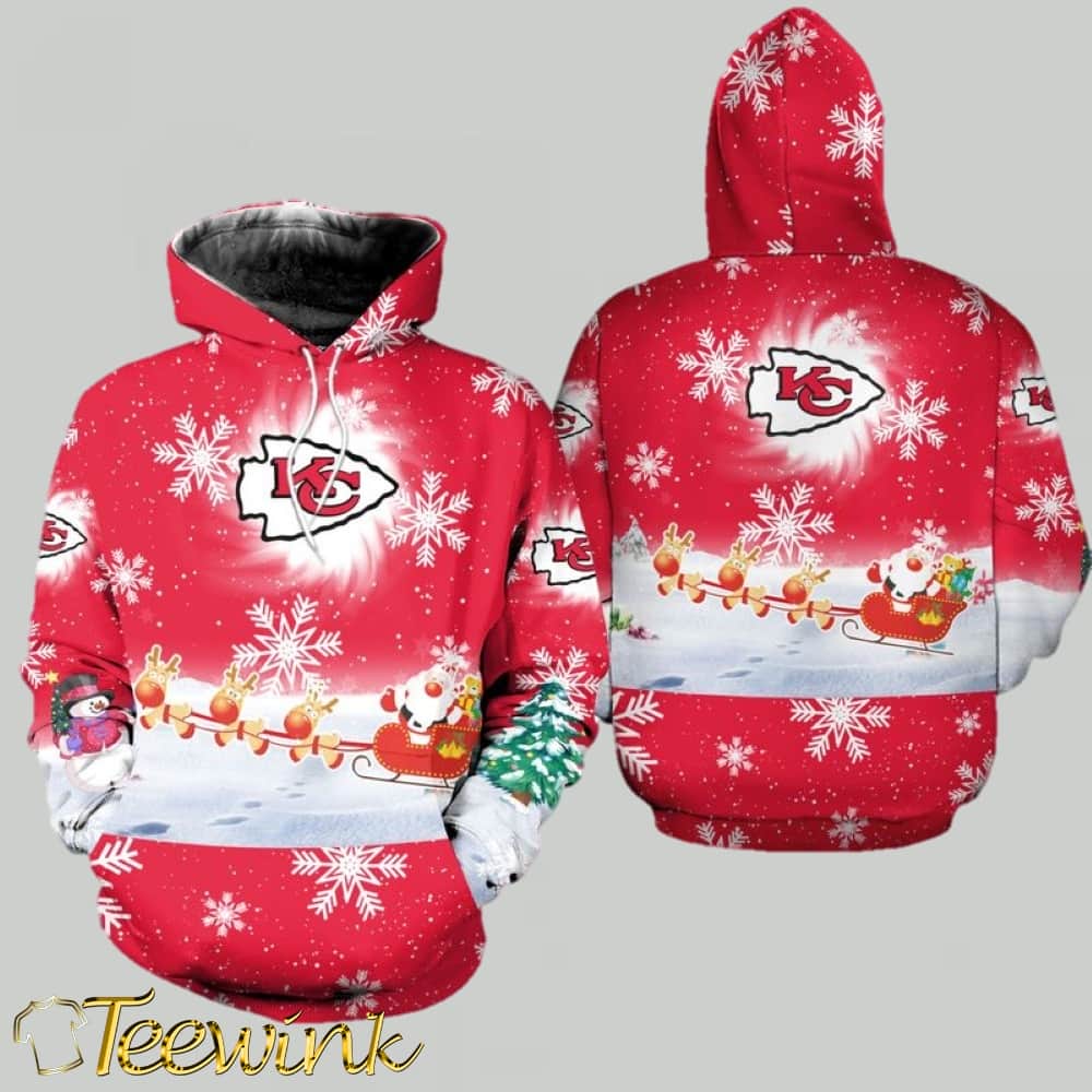 Kansas City Chiefs Christmas Pattern Limited Edition 3D Hoodie image 2 Kansas City Chiefs Christmas Pattern Limited Edition 3D Hoodie image 2