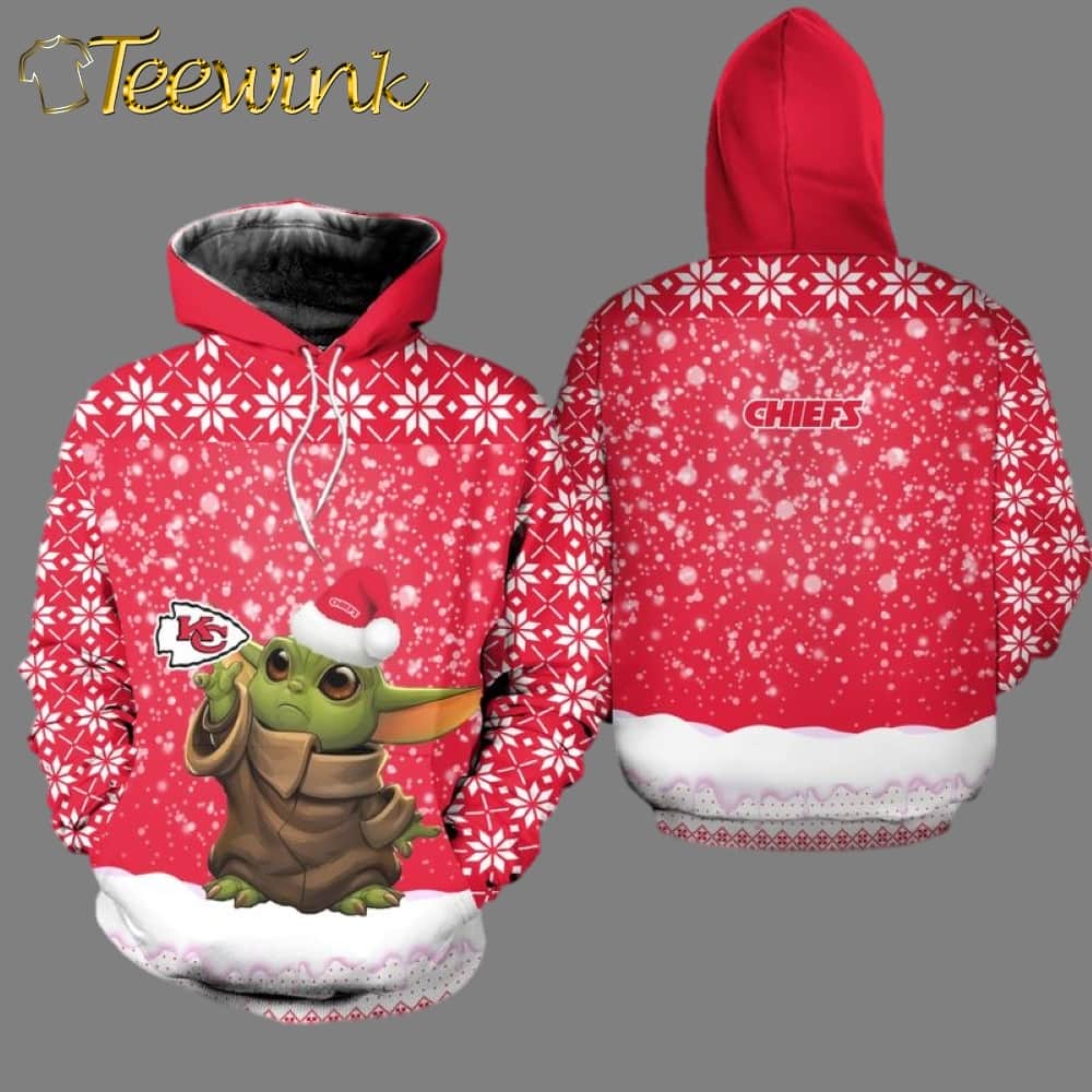 Kansas City Chiefs Christmas Pattern Yoda 3D Hoodie